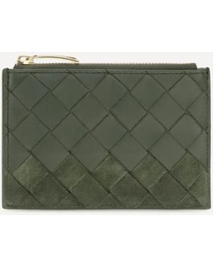 Bottega Veneta Intrecciato Zip Cardholder - Green