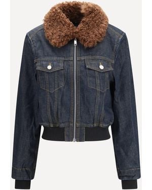 Ganni Denim Bomber Jacket - Blue