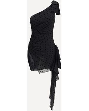 Alessandra Rich Abito Monospalla A Pois - Blu