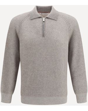 Brunello Cucinelli Maglione Polo Vanisé - Grigio