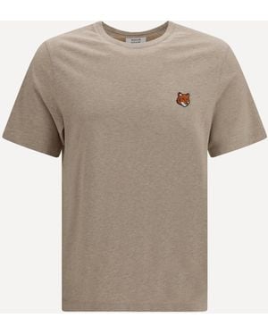Maison Kitsuné Fox Head Regular T-Shirt - Natural