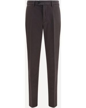 Brunello Cucinelli Dyed Cotton Trousers - Grey