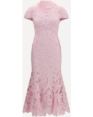 Self-Portrait Lace Midi Dress - Pink
