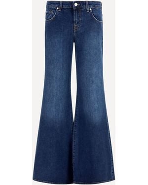 7FOR Low-Rise Flared Jeans - Blue