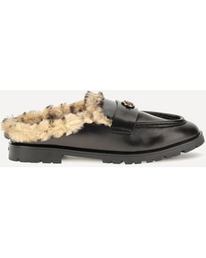 Pinko Nora Padded Leather Sabots - Black