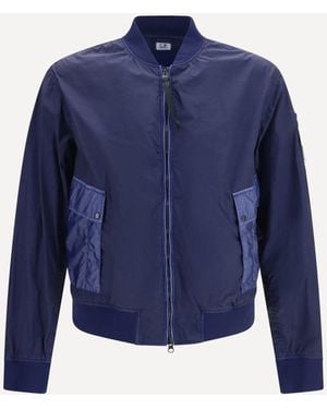 C.P. Company C. P. Company Bi-Tm Mixed Lens Bomber Jacket - Blue