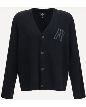 Represent Buttoned V-Neck Cardigan - Blue