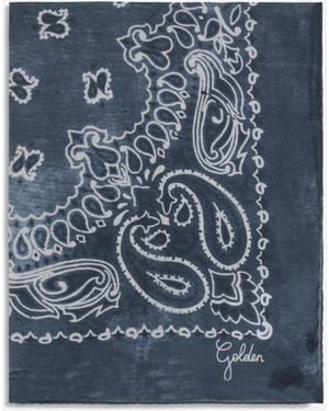 Golden Goose Golden Paisley Printed Silk Scarf - Blue