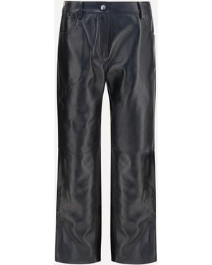 Magda Butrym Straight-Leg Leather Trousers - Grey