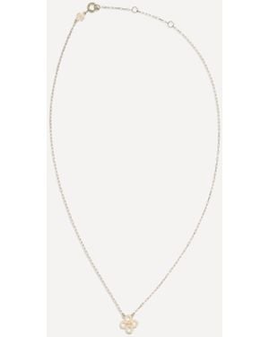 Tory Burch Forget Me Not Clover Pendant Necklace - Natural