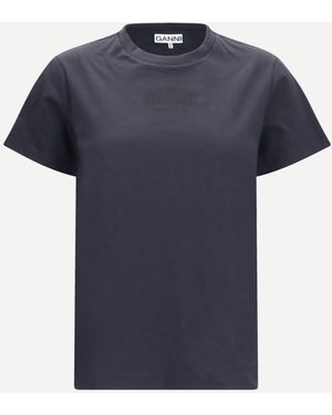 Ganni Crewneck T-Shirt - Blue