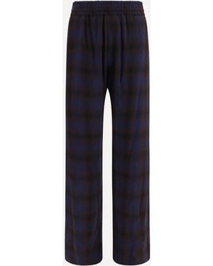 Dries Van Noten Checked Trousers - Blue