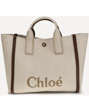 Chloé Borsa Tote Carry Medium - Neutro