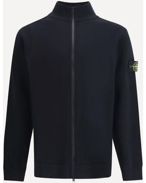 Stone Island Virgin Wool Cardigan - Blue