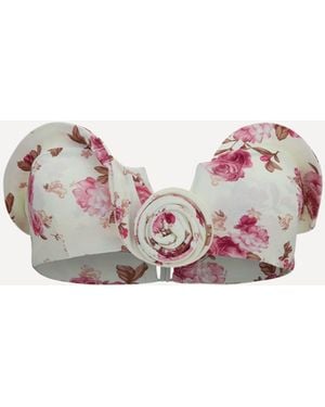 Magda Butrym Sculptural Floral-Print Bandeau Swim Top - Pink