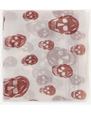 McQueen Silk Skull Scarf - Pink