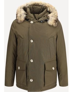 Woolrich Arctic Ramar Cloth Parka With Removable Fur - Green