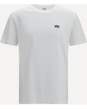 Loewe Cotton T-Shirt With Embroidered Logo - Grey