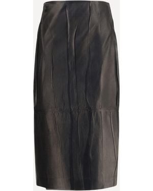 Ermanno Scervino Midi Leather Skirt - Black