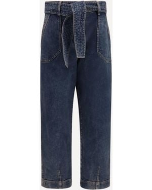Giorgio Armani Wide-Leg Jeans With Belt - Blue