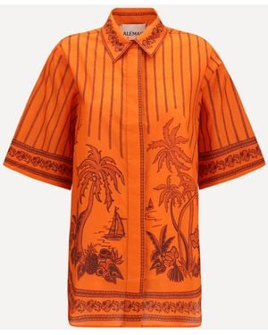 ALÉMAIS Oversized Printed Shirt - Orange