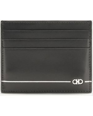 Ferragamo Leather Card Holder - Black