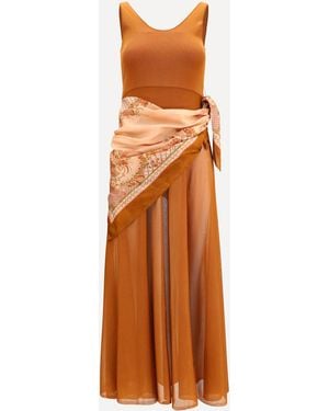 Zimmermann Aster Scarf Maxi Dress - Orange