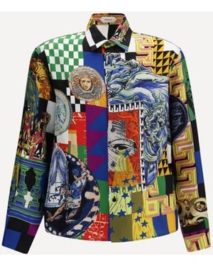 Versace Medusa Print Silk Twill Shirt - Multicolour