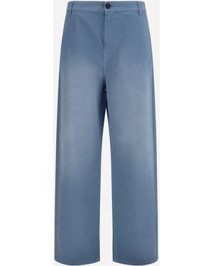 Miu Miu Garment-Dyed Wide-Leg Trousers - Blue