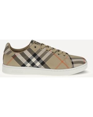 Burberry Check Canvas Set Trainers - Natural