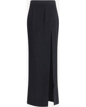 Alessandra Rich Tweed Long Skirt - Black