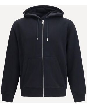Givenchy Photographic Negative Print Fleece Zip Hoodie - Blue