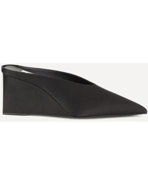 Alaïa Alaã¯A Satin Wedge Mules - Black