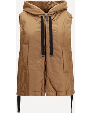 Max Mara Hooded Padded Vest - Natural