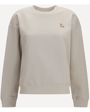 Maison Kitsuné Chillax Fox Comfort Crewneck Sweatshirt - White