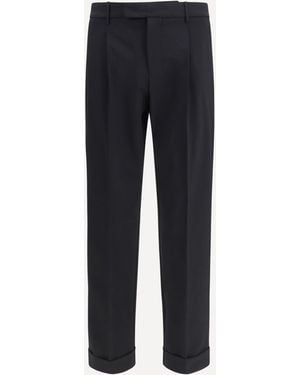 Cruna Carrot Fit Single Pleat Trousers - Blue
