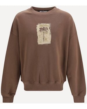 Palm Angels Palm Tree Crewneck Sweatshirt - Brown