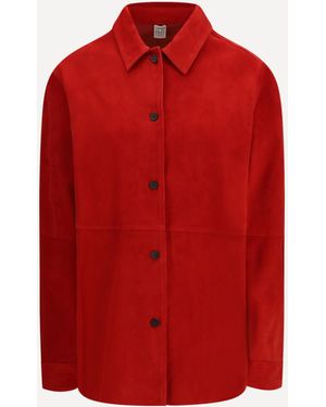 TOTEME Suede Shirt Jacket - Red