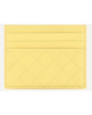 Bottega Veneta Leather Card Holder - Yellow