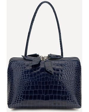 The Attico L'Altra Di Milano Crocodile-Effect Shoulder Bag - Blue