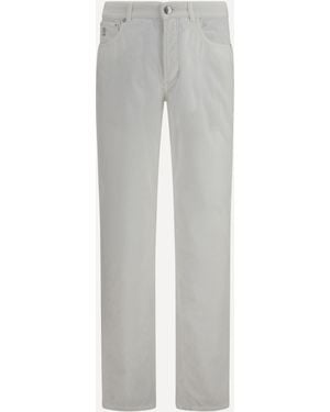 Brunello Cucinelli Five-Pocket Ribbed Corduroy Pants - Gray