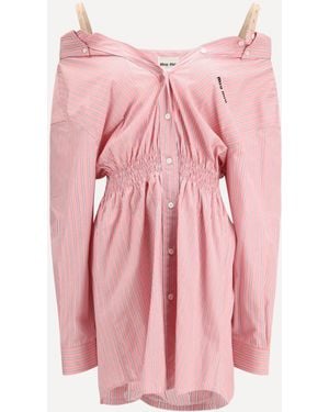 Miu Miu Short Striped Dress - Pink