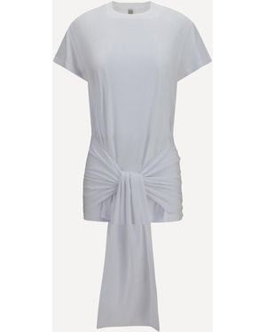 TOTEME Draped-Waist Jersey T-Shirt - White