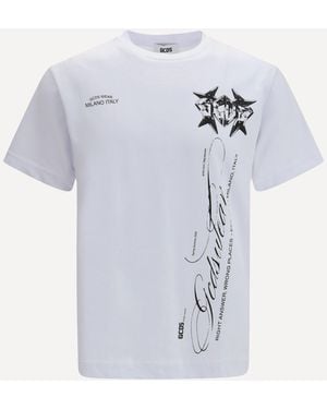 Gcds History Print Cotton T-Shirt - Blue