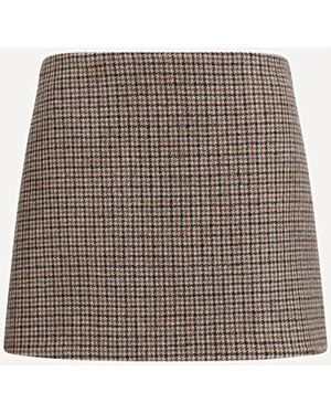 P.A.R.O.S.H. P. A.R. O.S. H. Houndstooth Mini Skirt - Brown