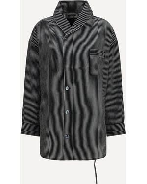 R13 Camicia A Righe - Grigio