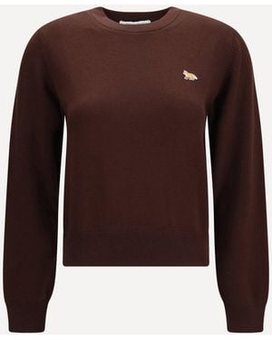 Maison Kitsuné Baby Fox Merino Sweater - Brown