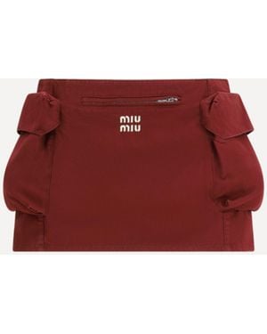 Miu Miu Cotton Mini Skirt - Red