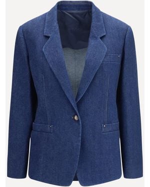 Giorgio Armani Single-Breasted Denim Jacket - Blue