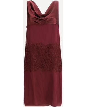 Ferragamo Abito Con Drappeggio - Rosso
